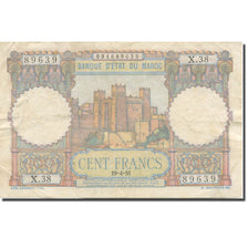 Banknot, Maroko, 100 Francs, 1951, 1951-04-19, KM:45, VF(20-25)