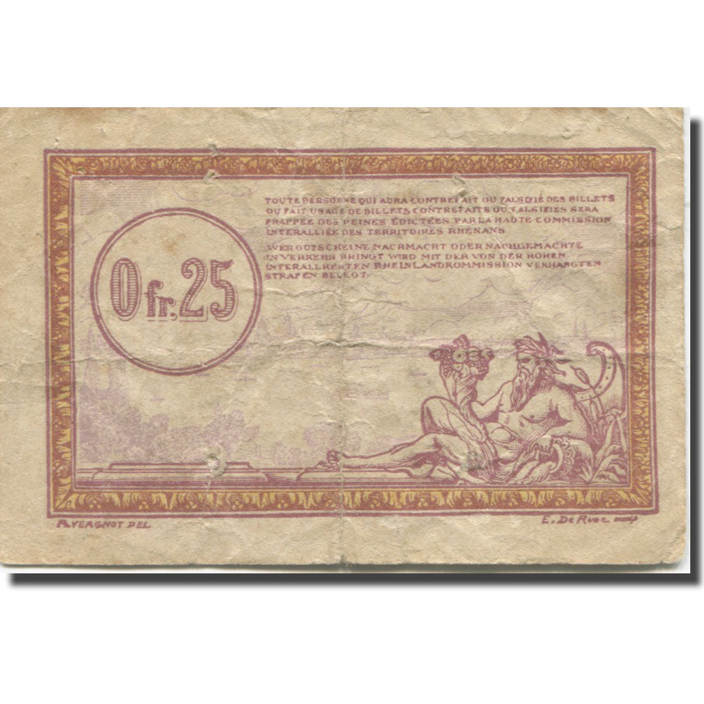 Francia, Régie des chemins de Fer, 25 Centimes, 1923, MB, Pirot:135-3