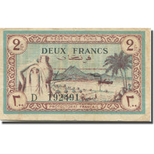 Banknote, Tunisia, 2 Francs, 1943, 1943-07-15, KM:56, VF(30-35)