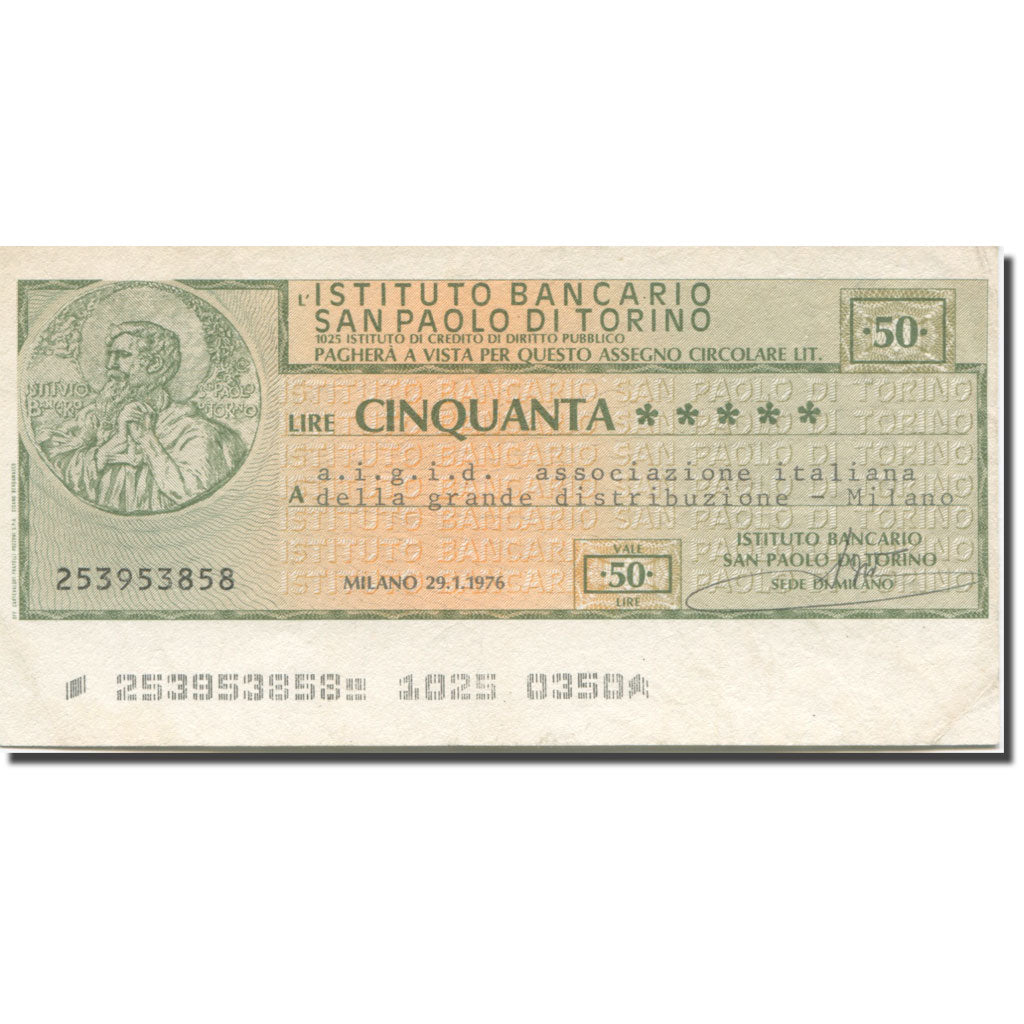 Geldschein, Italien, 50 Lire, 1976, 1976-01-29, Milano, SS