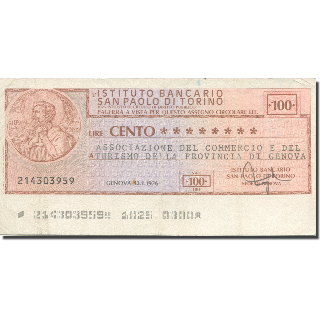 Nota, Itália, 100 Lire, 1976, 1976-01-12, Genova, VF(20-25)