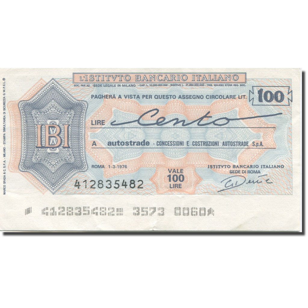 Banconote, Italia, 100 Lire, 1976, 1976-03-01, Roma, BB