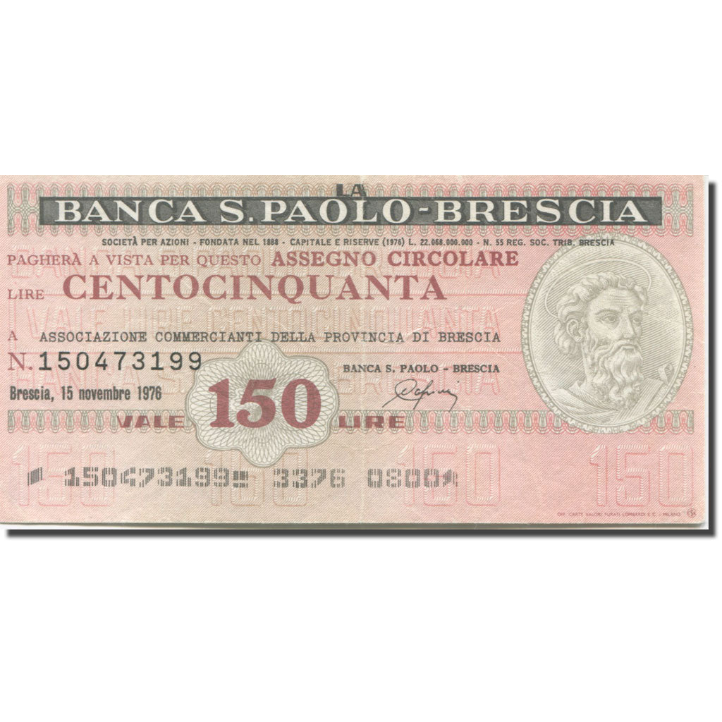Banknote, Italy, 150 Lire, 1976, 1976-11-15, Brescia, EF(40-45)