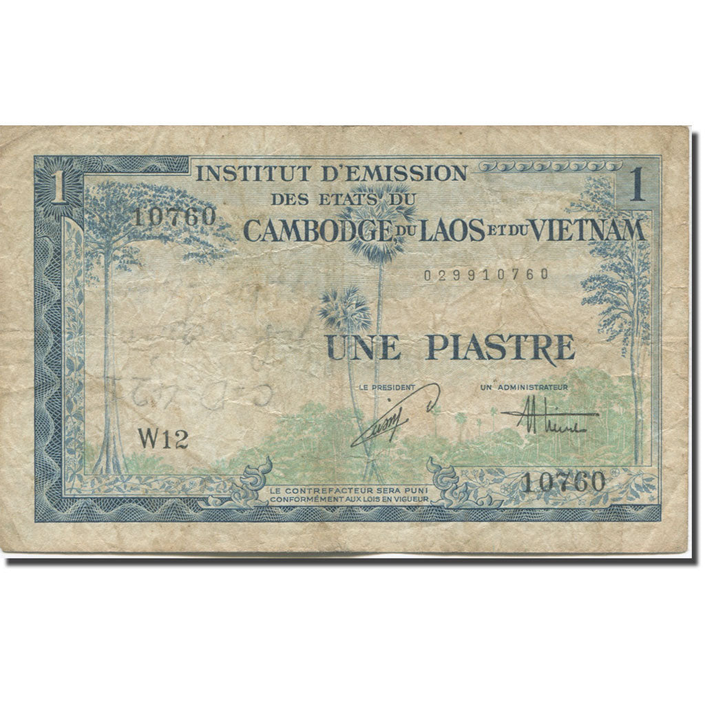 Banknote, FRENCH INDO-CHINA, 1 Piastre = 1 Dong, 1954, Undated (1954), KM:105