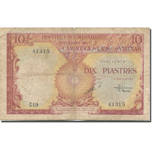 Banknot, FRANCUSKIE INDOCHINY, 10 Piastres = 10 Dong, 1953, Undated (1953)