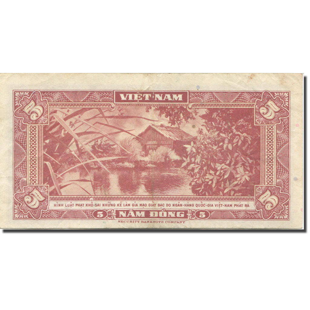 Banconote, Vietnam del Sud, 5 D<ox>ng, 1955, Undated (1955), KM:13a, MB