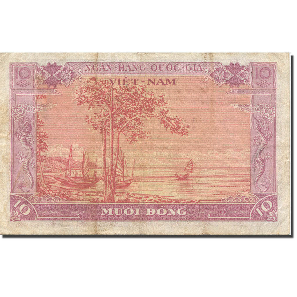 Banconote, Vietnam del Sud, 10 D<ox>ng, 1955, Undated (1955), KM:3a, MB