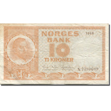 Nota, Noruega, 10 Kroner, 1968, undated (1968), KM:31d, VF(20-25)