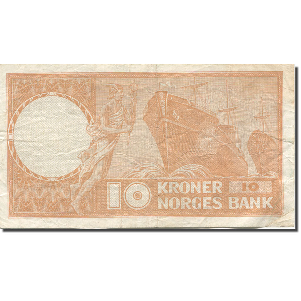 Banknote, Norway, 10 Kroner, 1968, undated (1968), KM:31d, VF(20-25)