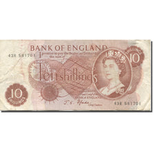 Nota, Grã-Bretanha, 10 Shillings, 1966, Undated (1966), KM:373c, VG(8-10)