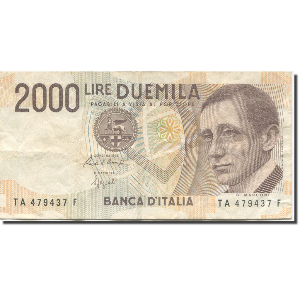 Banconote, Italia, 2000 Lire, 1990-1992, Undated (1990-92), KM:115, MB