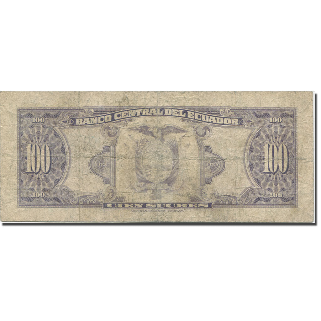 Banknot, Ekwador, 100 Sucres, 1980, 1980-05-24, KM:112a, VG(8-10)