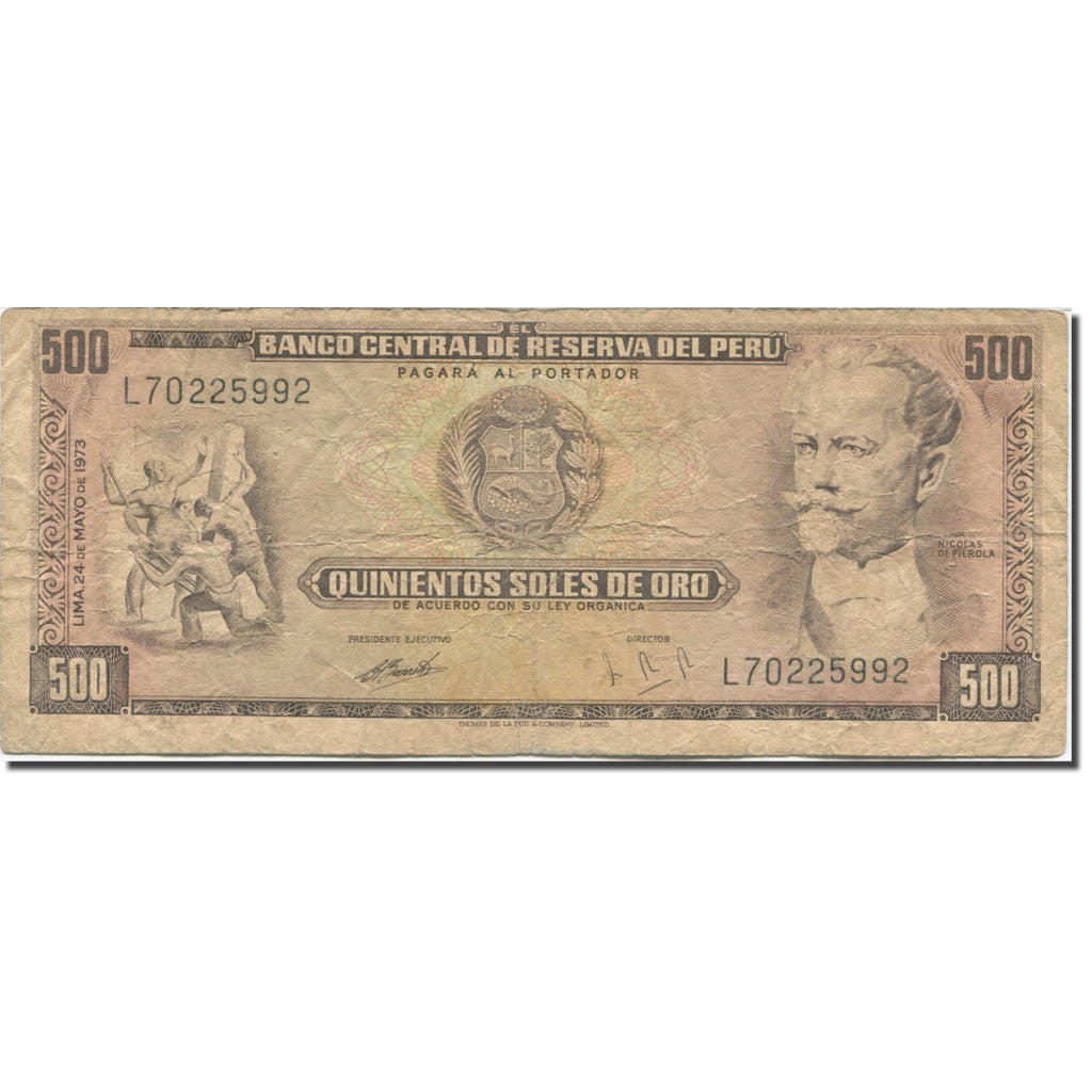 Banknote, Peru, 500 Soles De Oro, 1973, 1973-05-24, KM:104b, VG(8-10)