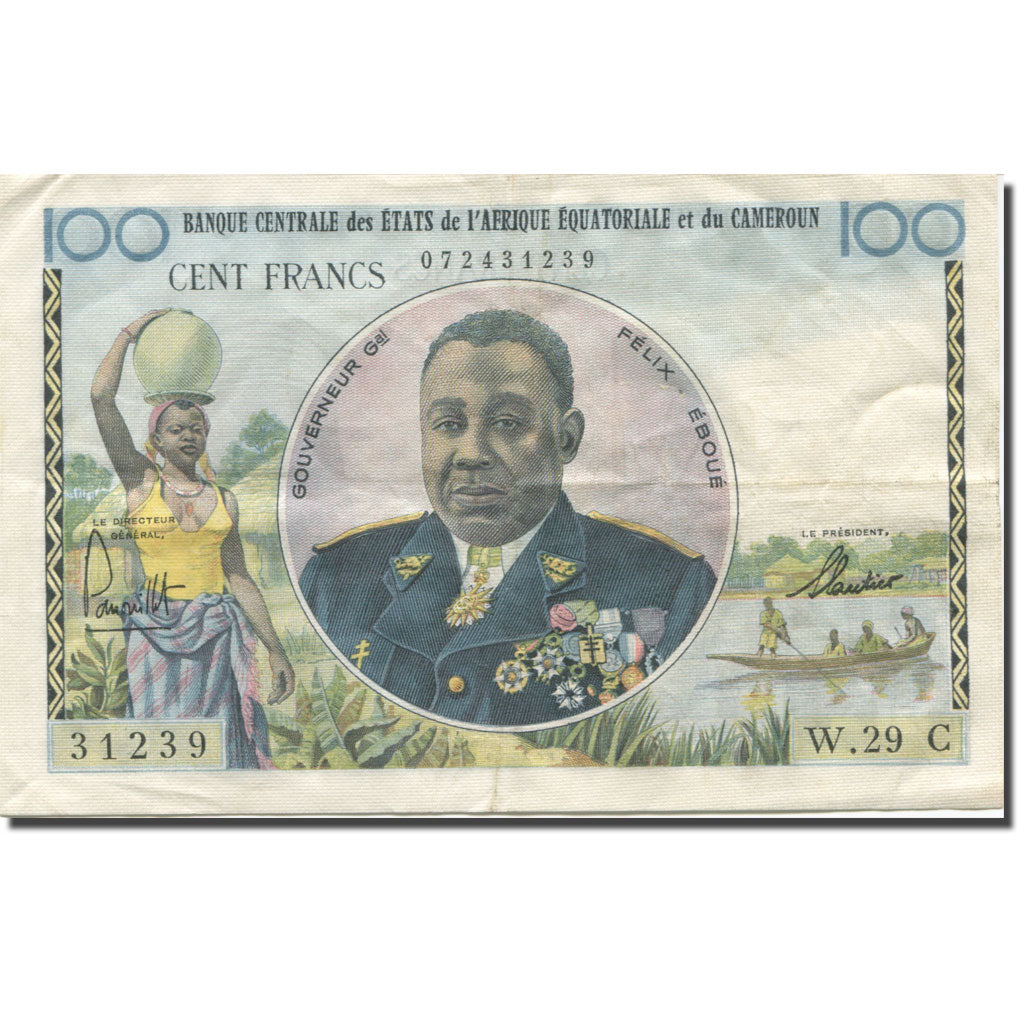 Banknote, French Equatorial Africa, 100 Francs, 1957, Undated (1957), KM:32