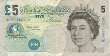 Banknote, Great Britain, 5 Pounds, 2002-2003, Undated (2002-03), KM:391b