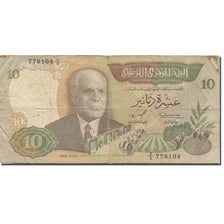 Banknote, Tunisia, 10 Dinars, 1986, 1986-03-20, KM:84, VG(8-10)
