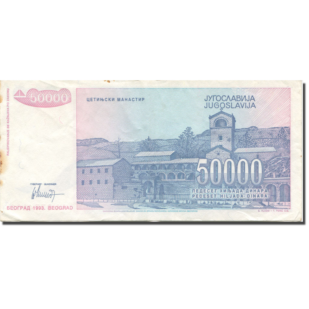 Geldschein, Jugoslawien, 50,000 Dinara, 1993, Undated (1993), KM:130, SGE