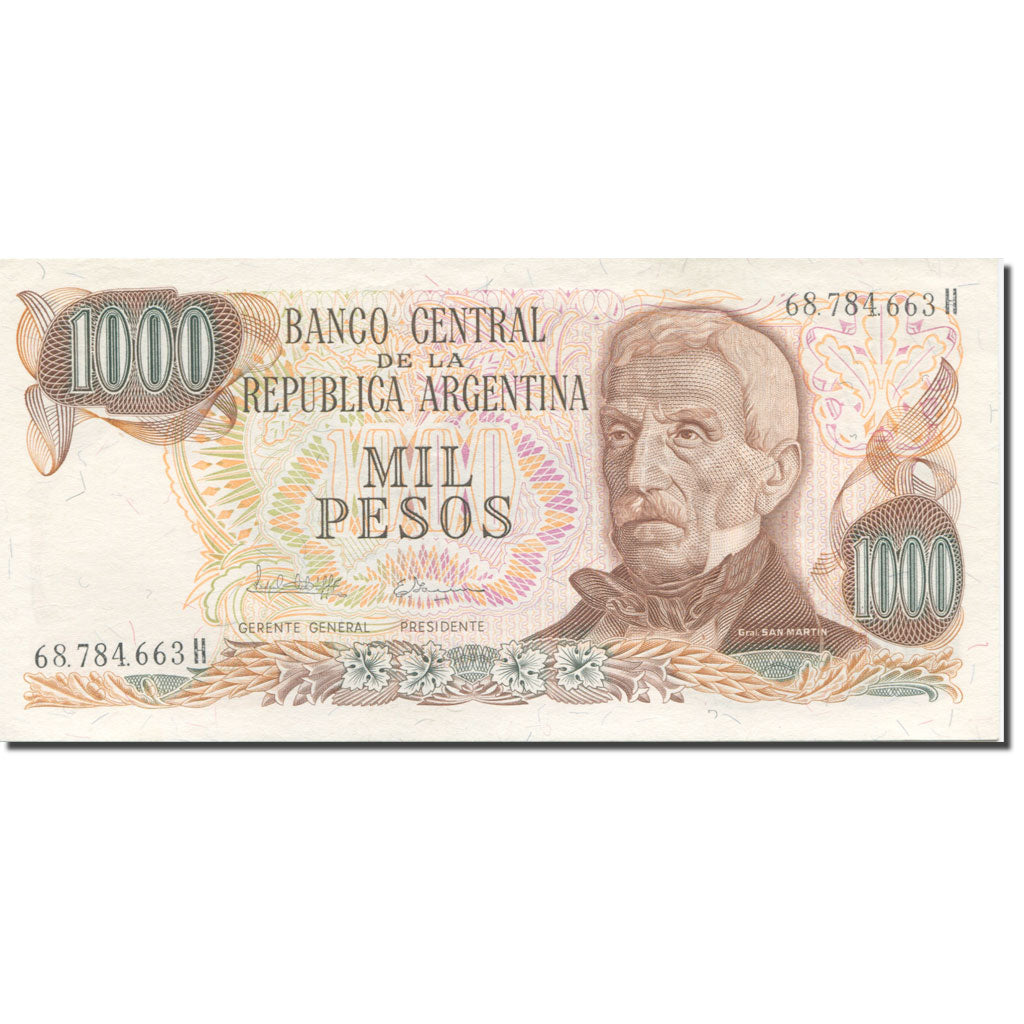 Nota, Argentina, 1000 Pesos, 1982, Undated (1982), KM:304d, UNC(65-70)