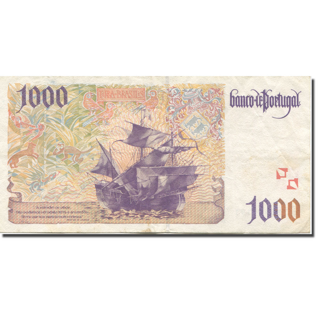 Banknote, Portugal, 1000 Escudos, 1988, 1988-05-21, KM:188c, VF(20-25)