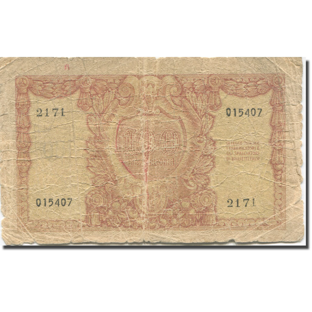 Banknote, Italy, 100 Lire, 1951, 1951-12-31, KM:92a, AG(1-3)