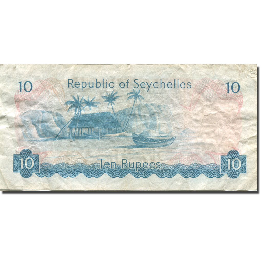 Banknote, Seychelles, 10 Rupees, 1976, Undated (1976), KM:19a, VF(20-25)