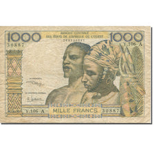 Banknote, West African States, 1000 Francs, 1965, Undated (1965), KM:103Aj