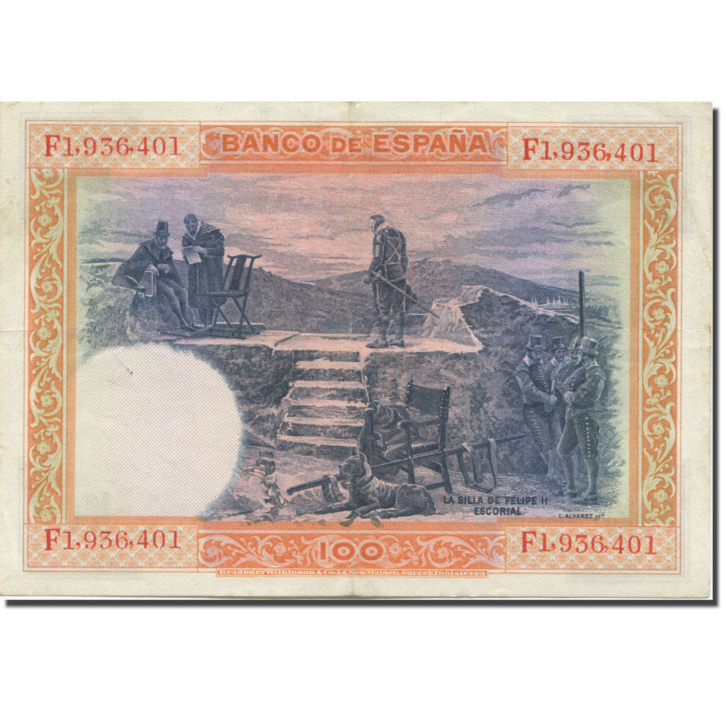 Banknote, Spain, 100 Pesetas, 1936, 1936 (Old date 1925-07-01), KM:69c
