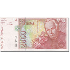 Banknote, Spain, 2000 Pesetas, 1992, 1992-04-24, KM:162, AU(55-58)