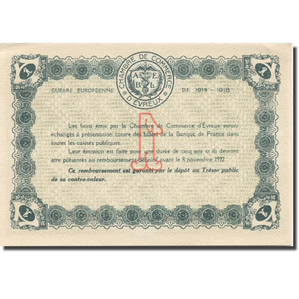 Francia, Evreux, 1 Franc, 1917, FDS, Pirot:57-12