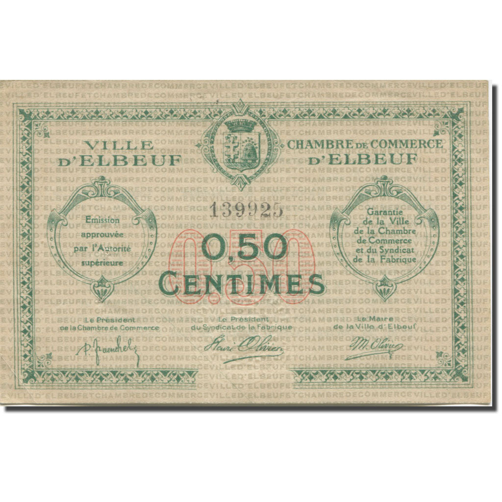 Francia, Elbeuf, 50 Centimes, SPL, Pirot:55-1