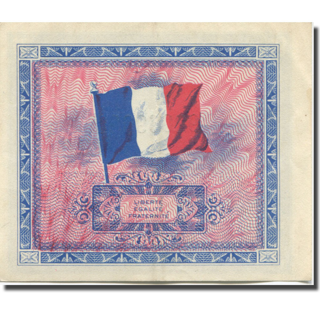 France, 2 Francs, Flag/France, 1944, Undated (1944), AU(50-53), Fayette:VF16.2