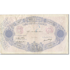 Francja, 500 Francs, Bleu et Rose, 1932, 1932-12-29, VG(8-10), Fayette:30.35