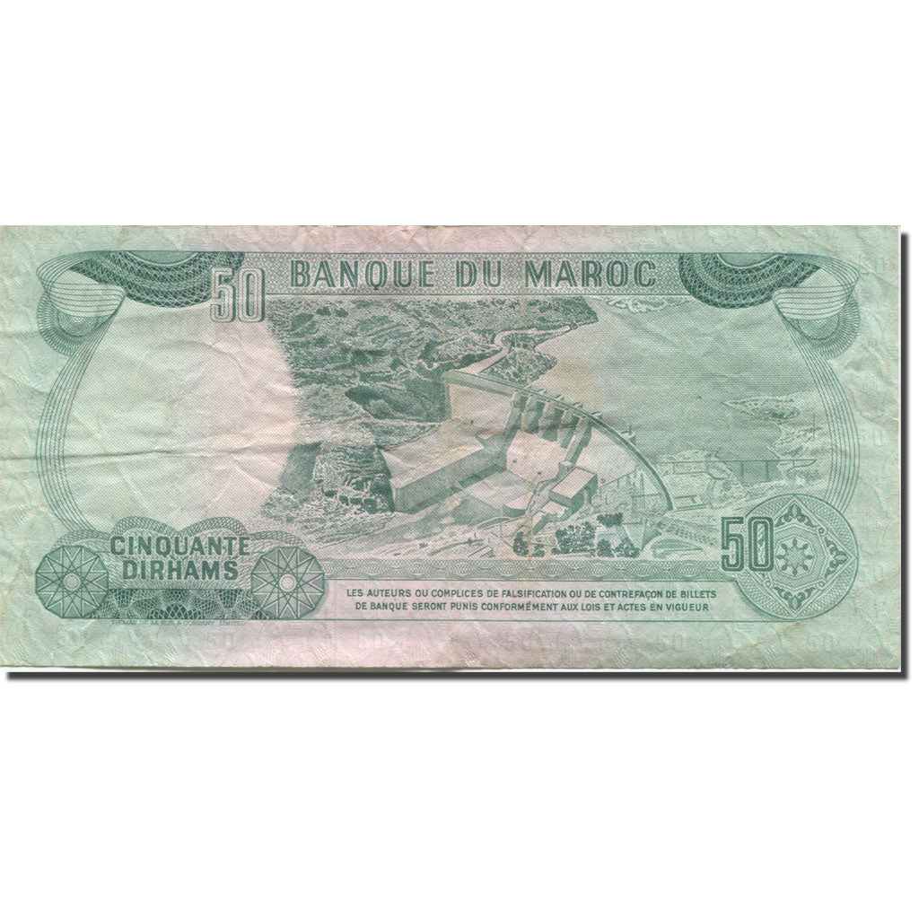 Banknote, Morocco, 50 Dirhams, 1970, Undated (1970/AH1390), KM:58a, VF(20-25)