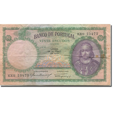 Banknote, Portugal, 20 Escudos, 1949, 1949-06-28, KM:153a, VG(8-10)