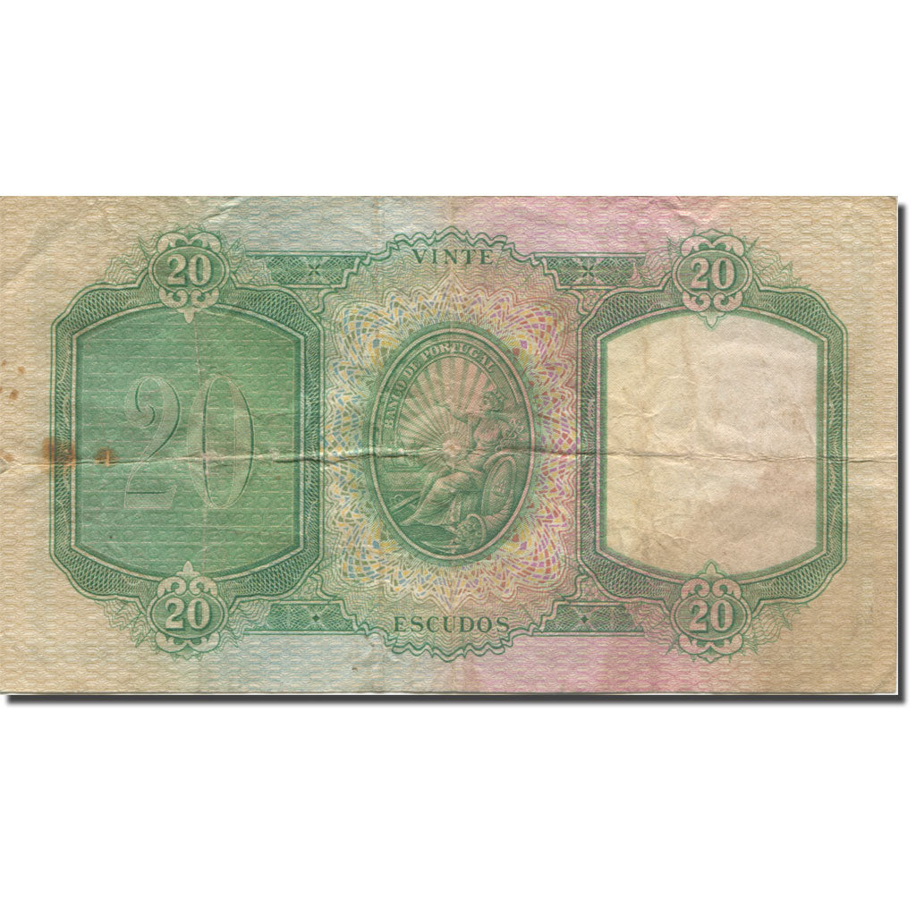 Banknote, Portugal, 20 Escudos, 1949, 1949-06-28, KM:153a, VG(8-10)