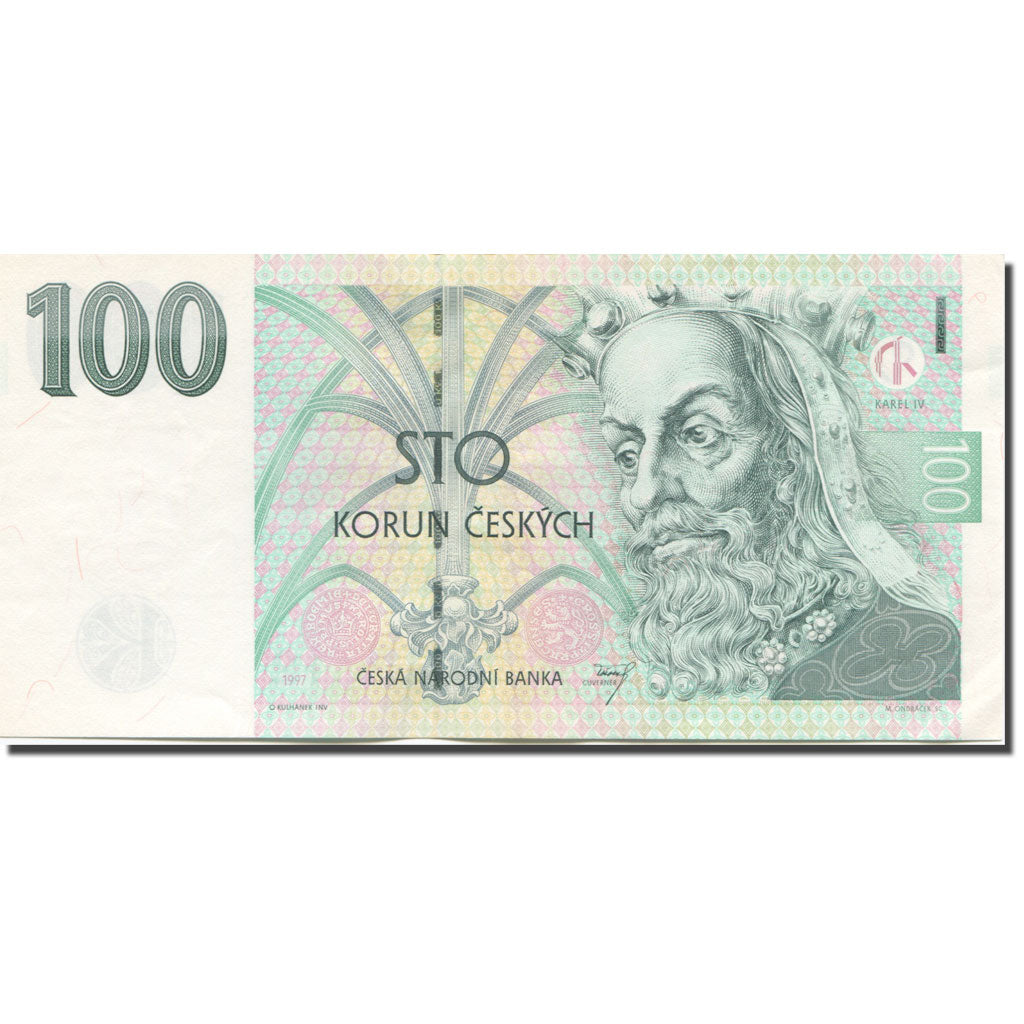 Banknote, Czech Republic, 100 Korun, 1997, Undated (1997), KM:18, AU(55-58)