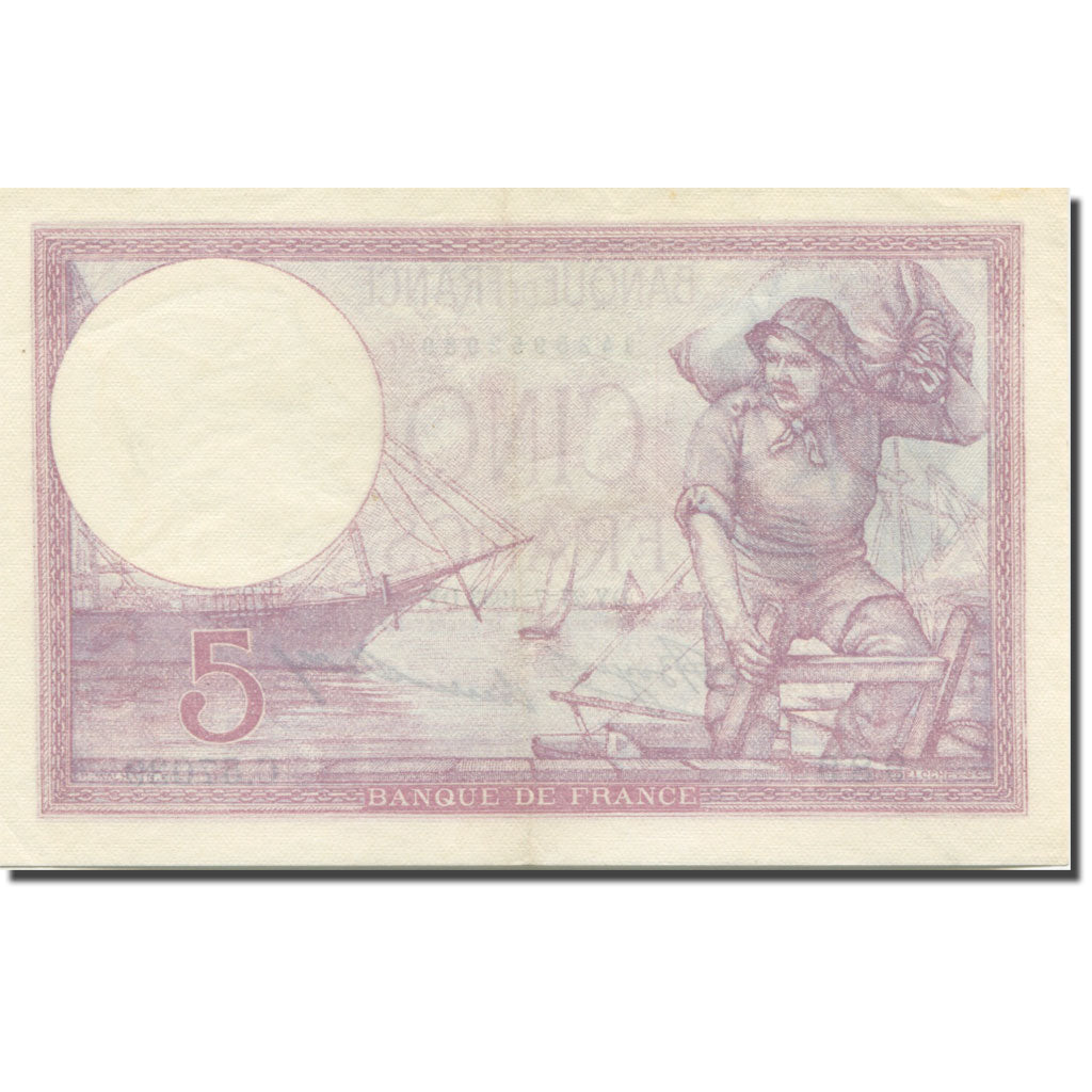 França, 5 Francs, Violet, 1933, 1933-07-27, UNC(60-62), Fayette:3.17, KM:72e