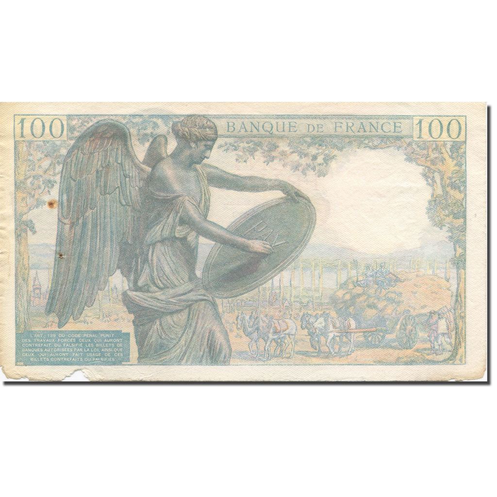 Francia, 100 Francs, Descartes, 1942, 1942-05-15, D, Fayette:27.1, KM:101a