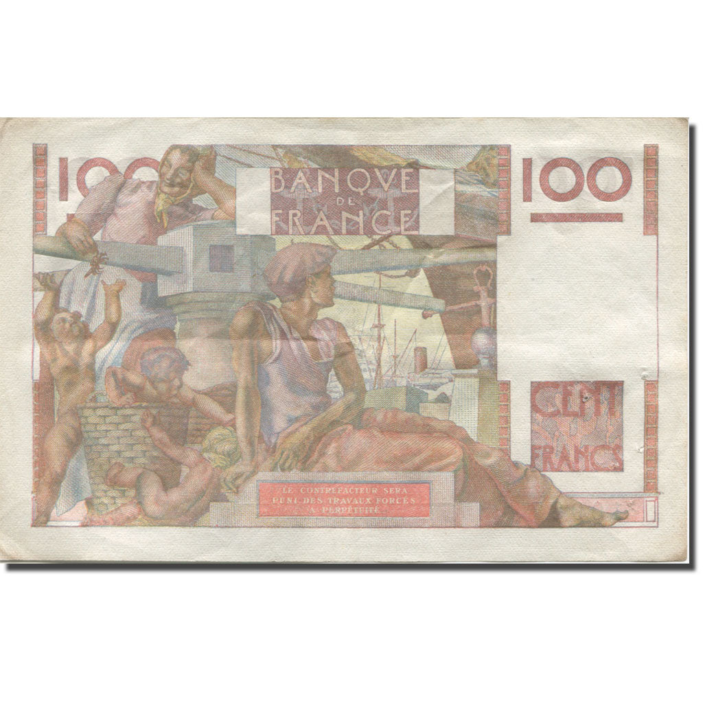 França, 100 Francs, Jeune Paysan, 1951, 1951-11-02, VF(20-25), Fayette:28.30