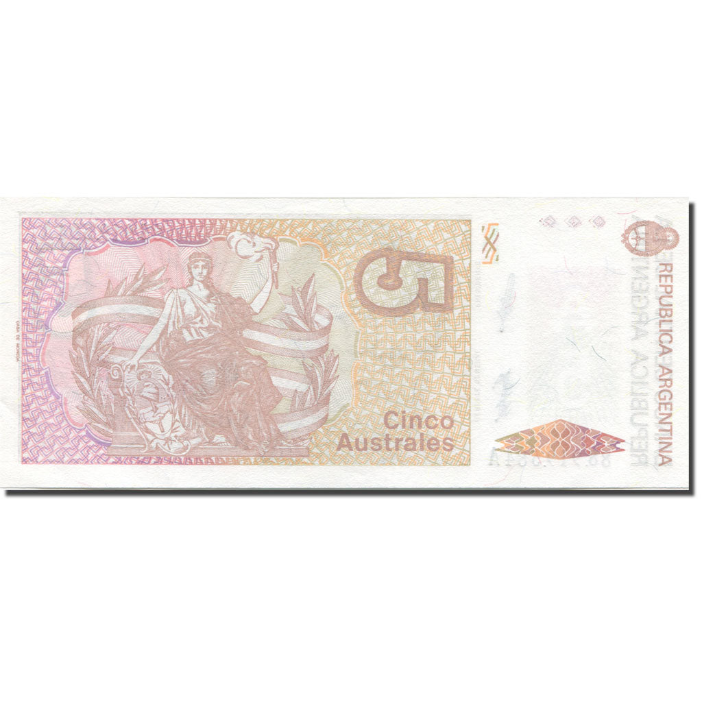 Nota, Argentina, 5 Australes, 1987-1989, Undated (1987-89), KM:324b, UNC(65-70)