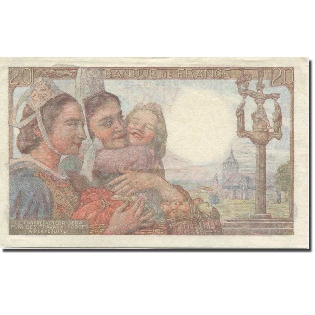 France, 20 Francs, Pêcheur, 1942, 1942-02-12, UNC(60-62), Fayette:13.1, KM:100a