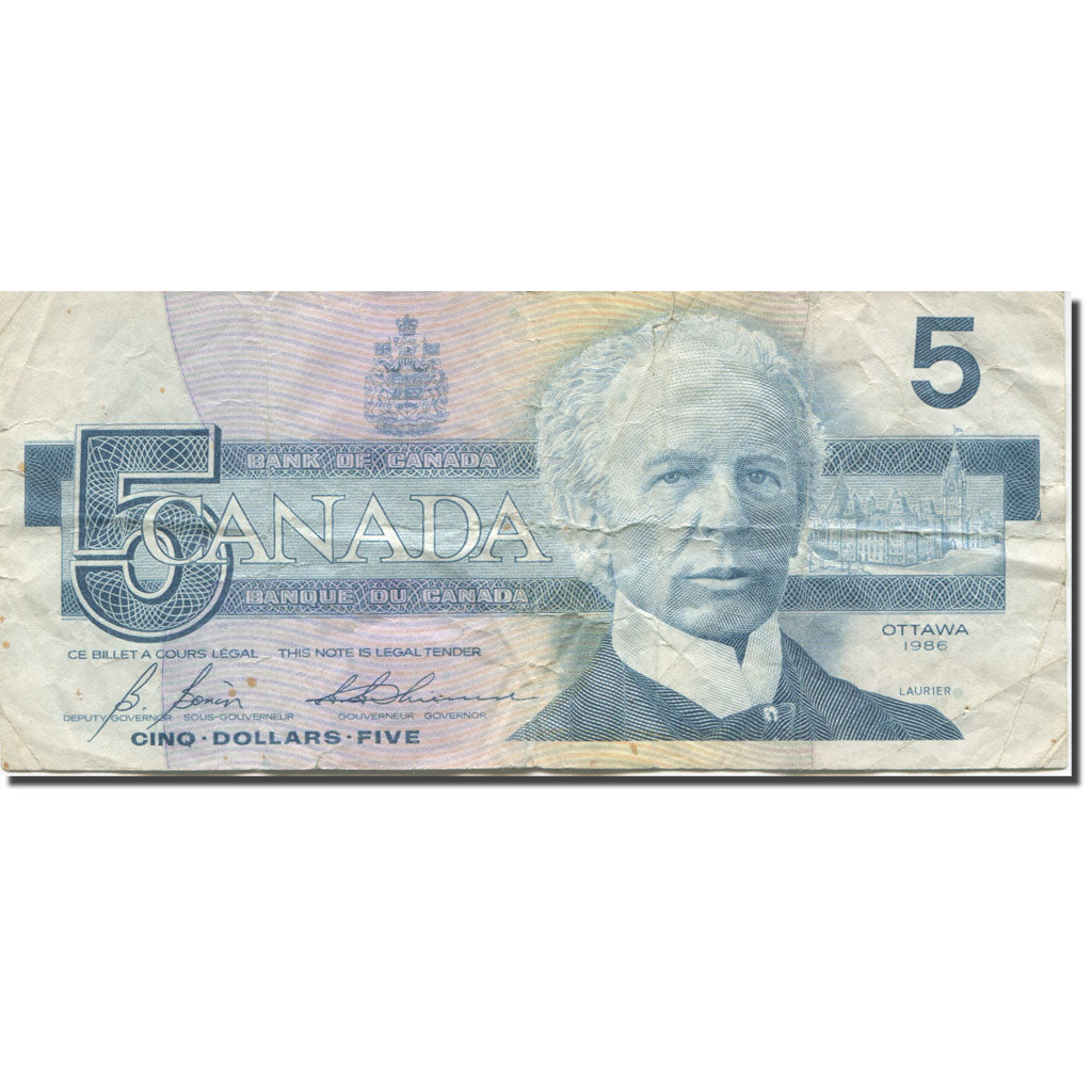 Banknote, Canada, 5 Dollars, 1986, Undated (1986), KM:95c, AG(1-3)