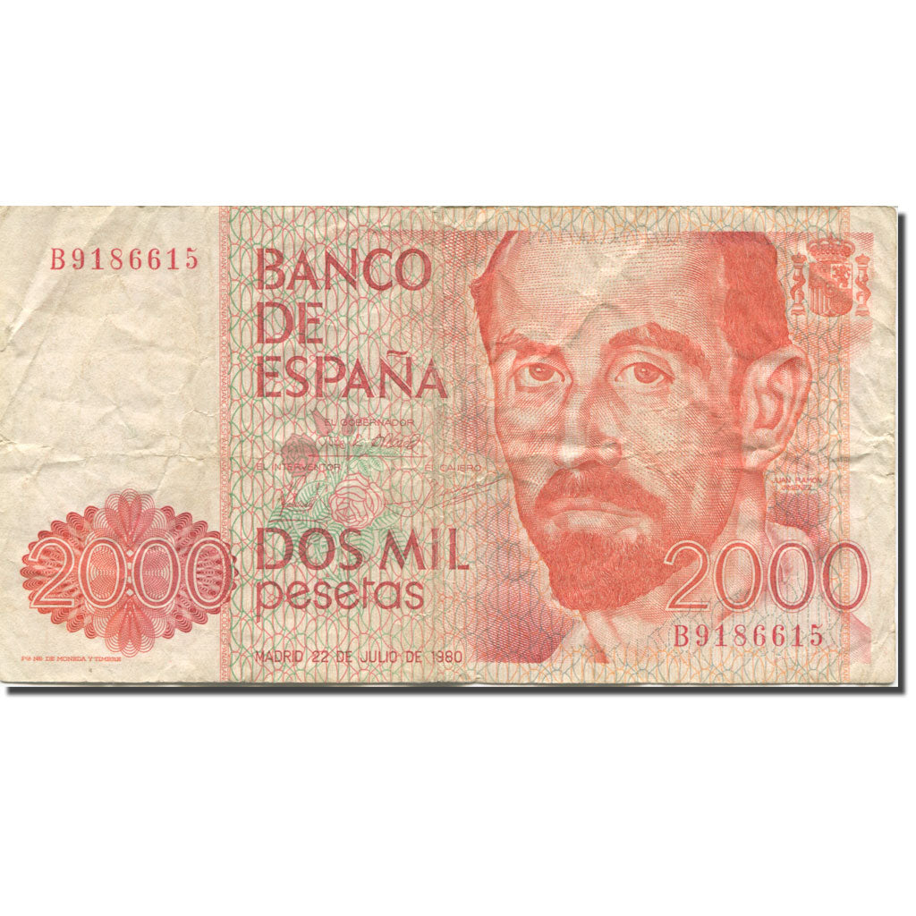 Banknote, Spain, 2000 Pesetas, 1980, 1980-07-22, KM:159, VF(20-25)