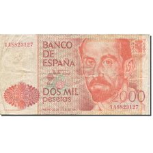 Banknot, Hiszpania, 2000 Pesetas, 1980, 1980-07-22, KM:159, VF(20-25)