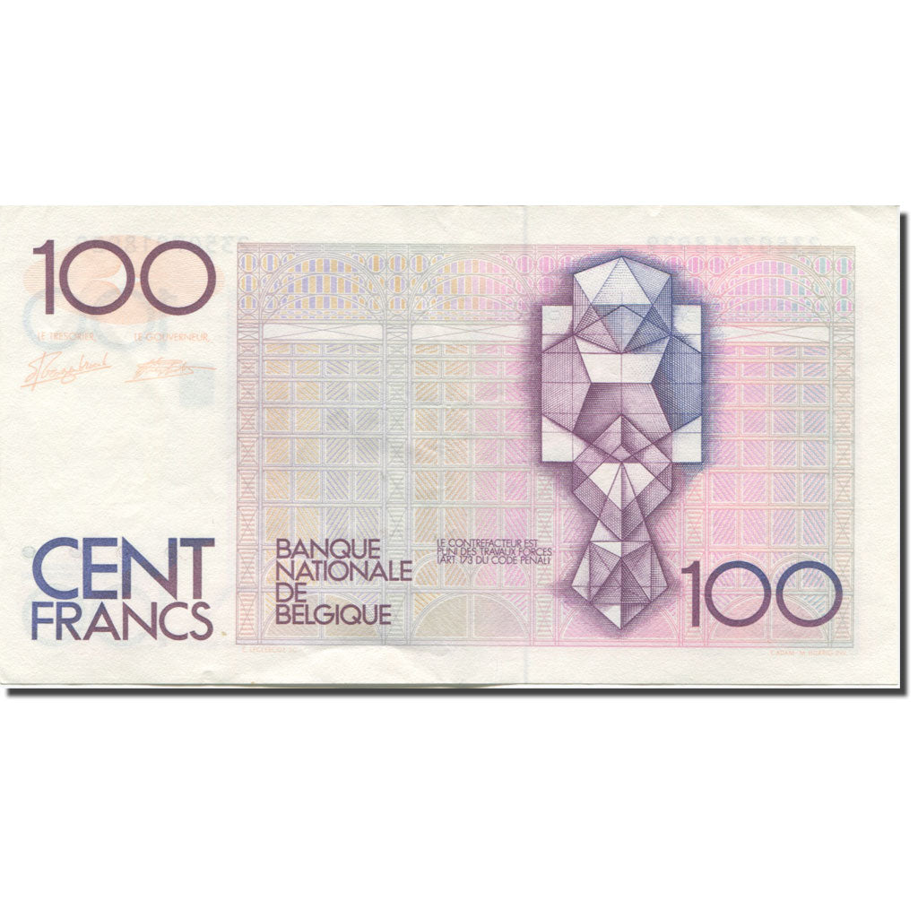 Banknote, Belgium, 100 Francs, 1982-1994, Undated (1982-94)., KM:142a, EF(40-45)