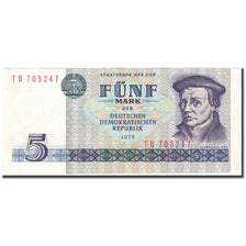 Banknot, Niemcy - NRD, 5 Mark, 1987, 1987 (Old Date : 1975)., KM:27b, AU(55-58)