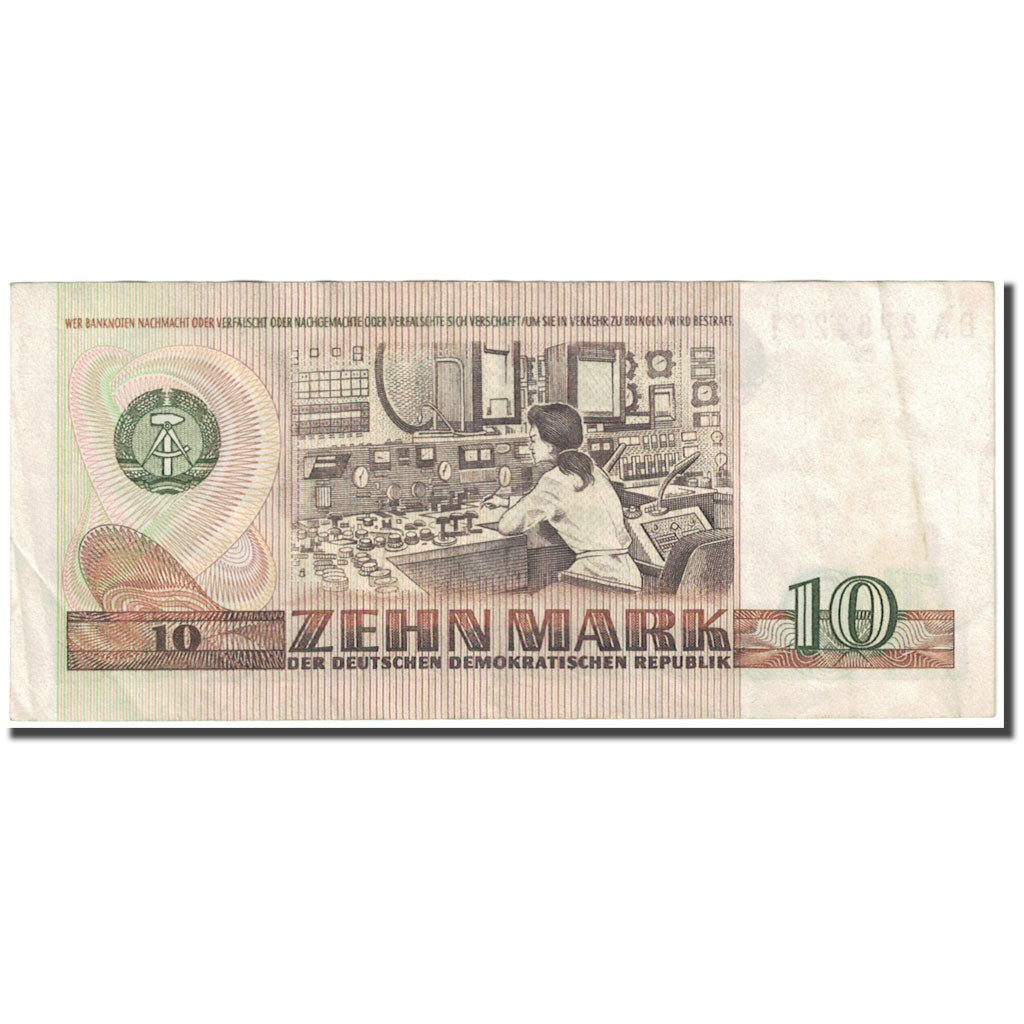 Banknote, Germany - Democratic Republic, 10 Mark, 1985, 1985 (Old Date : 1971).