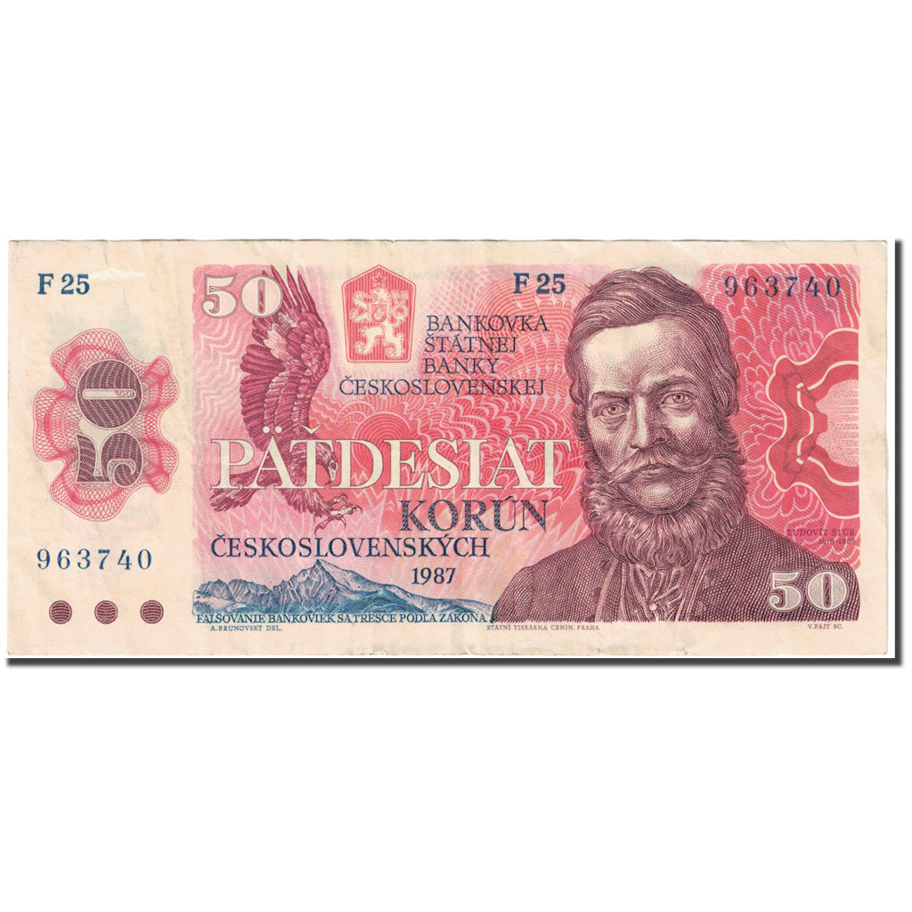 Banknote, Czechoslovakia, 50 Korun, 1987, Undated (1987), KM:96a, VF(20-25)