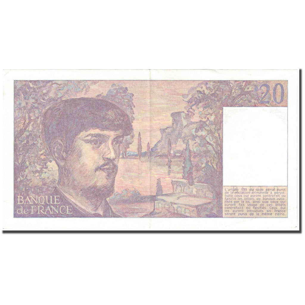 Frankrijk, 20 Francs, Debussy, 1980, Undated (1980), TTB+, Fayette:66.1, KM:151a