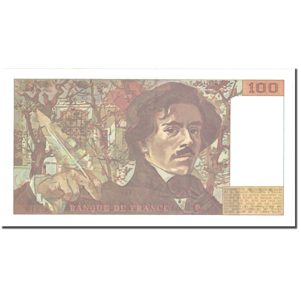 France, 100 Francs, Delacroix, 1993, Undated (1993), SUP, Fayette:69bis.7